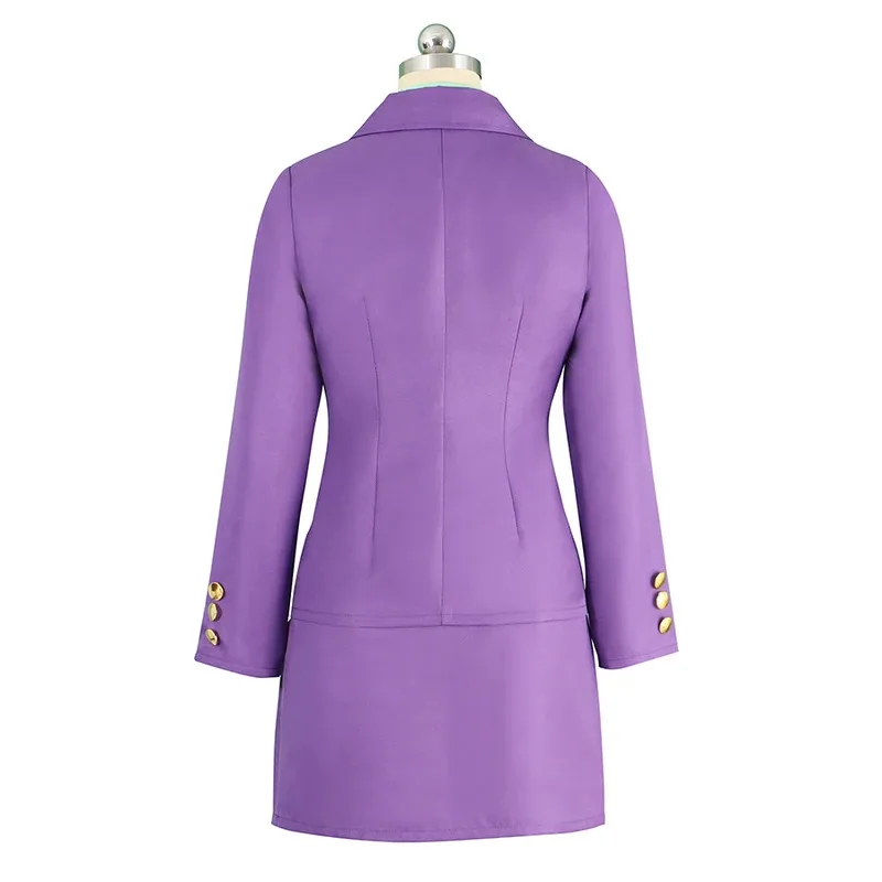 

25COSAnime Womens Cosplay Kira Yoshikage Cosplay Costume Purple Style Female Coat Shirt Skirt Pants Sailor Dress Suit Halloween