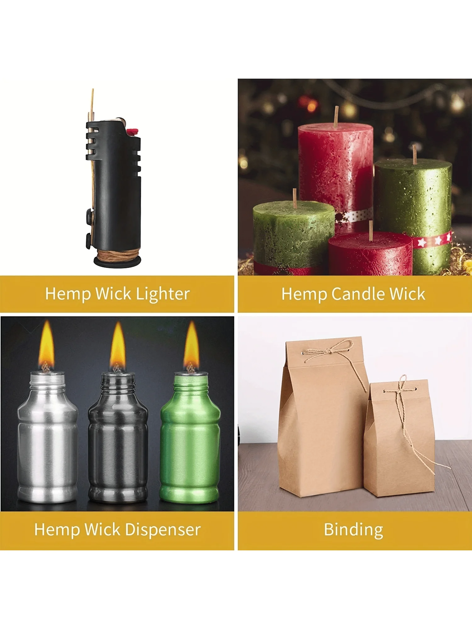 200 في فتيل القنب، فتيل القنب المطلي بشمع العسل الطبيعي الجيد، يستخدم لصنع ولاعات أو شموع فتيل القنب، حرق بطيء، غير قابل للتنقيط، حجم قياسي (1.2 مم) #3