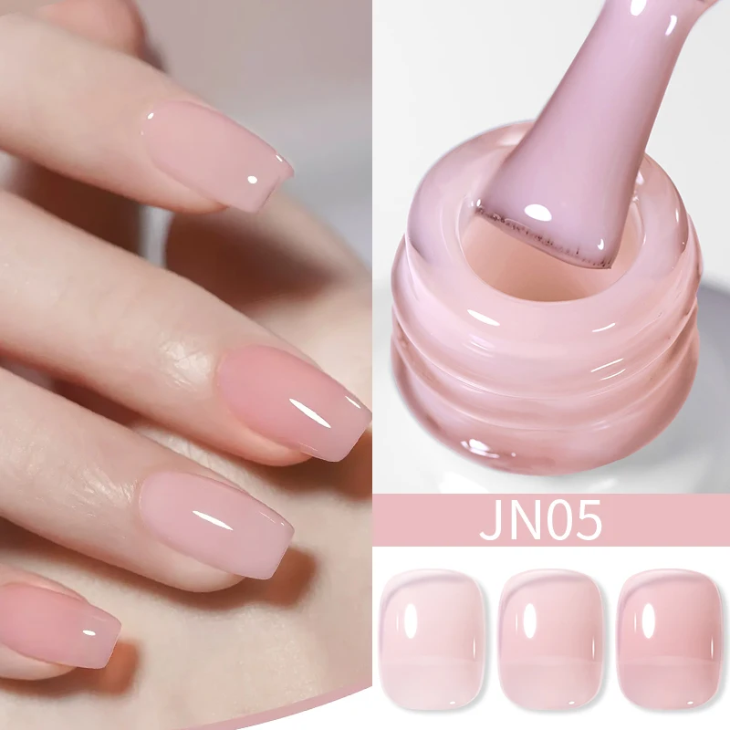 BORN PRETTY Jelly Nude Gel Nail Polish 10ml Spring Summer Light Pink Peach Translucent UV Light Cure Gel Varnish Nail Art DIY