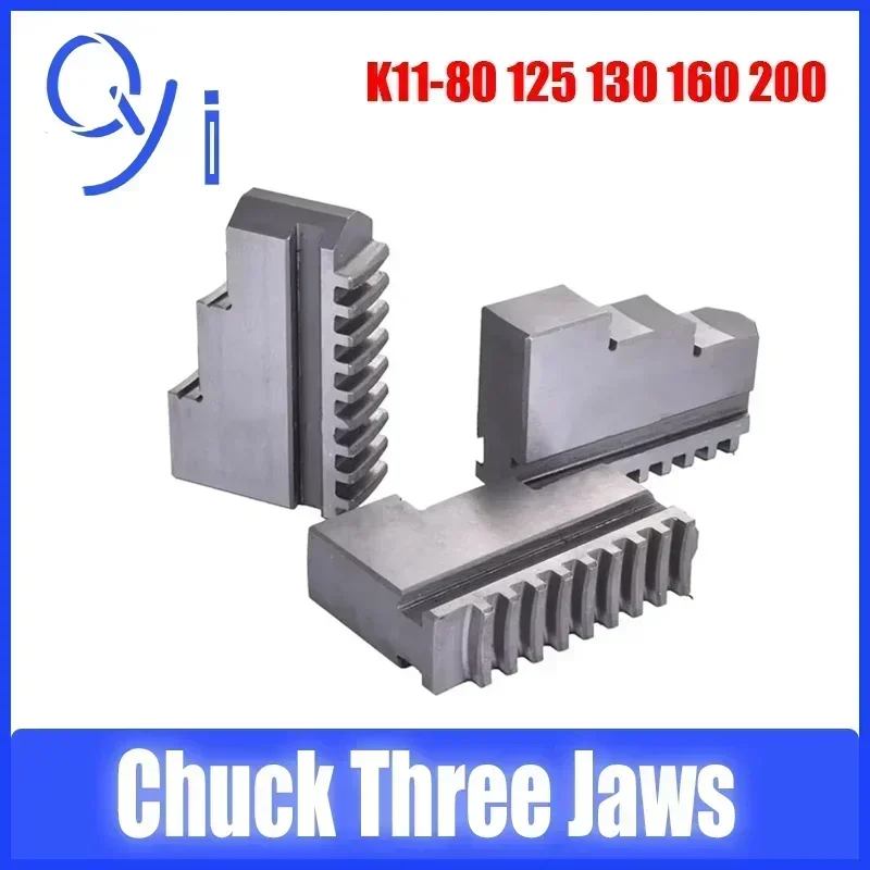 Chuck Three Jaws K11-80 K11-100 K11-125 K11-130 K11-160 K11-200 Universal Three-jaw Chuck Card Foot 3Pcs/Set Mechanical Lathe