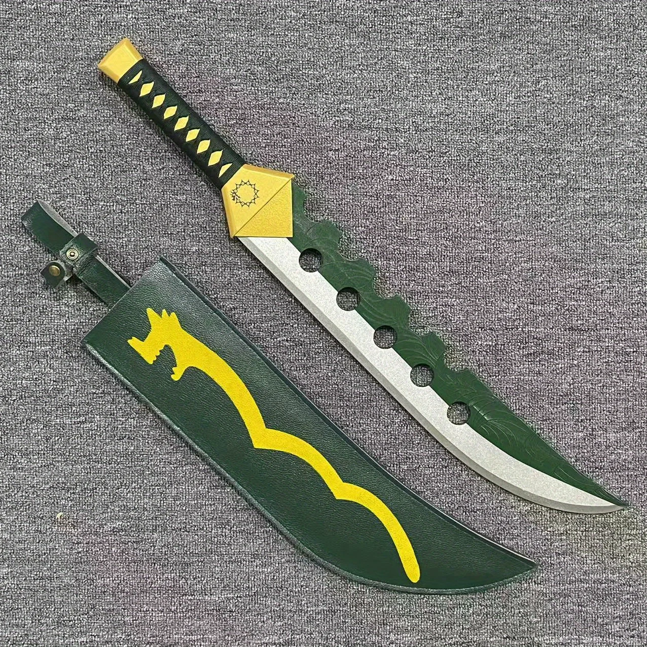 Espada de 28 pulgadas The Seven Deadly Sin Katana Meliodas Lost Bane, accesorio de Cosplay de Anime, cuchillo Ninja, sabre samurái Katana japonés Real