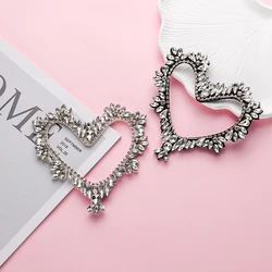 Heart Applique Patch Rhinestone Embroidery Sew on Patches for Clothing Bags Hats Scrapbooking Stickers Decoration