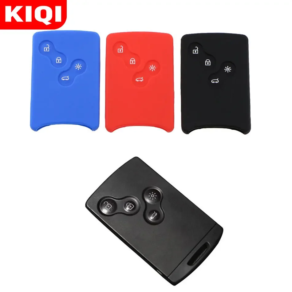 Car Silicon Key Case Cover Shell Holder for Renault Clio Logan Megane 2 3 Koleos Scenic 4 Button Remote Key Accessories