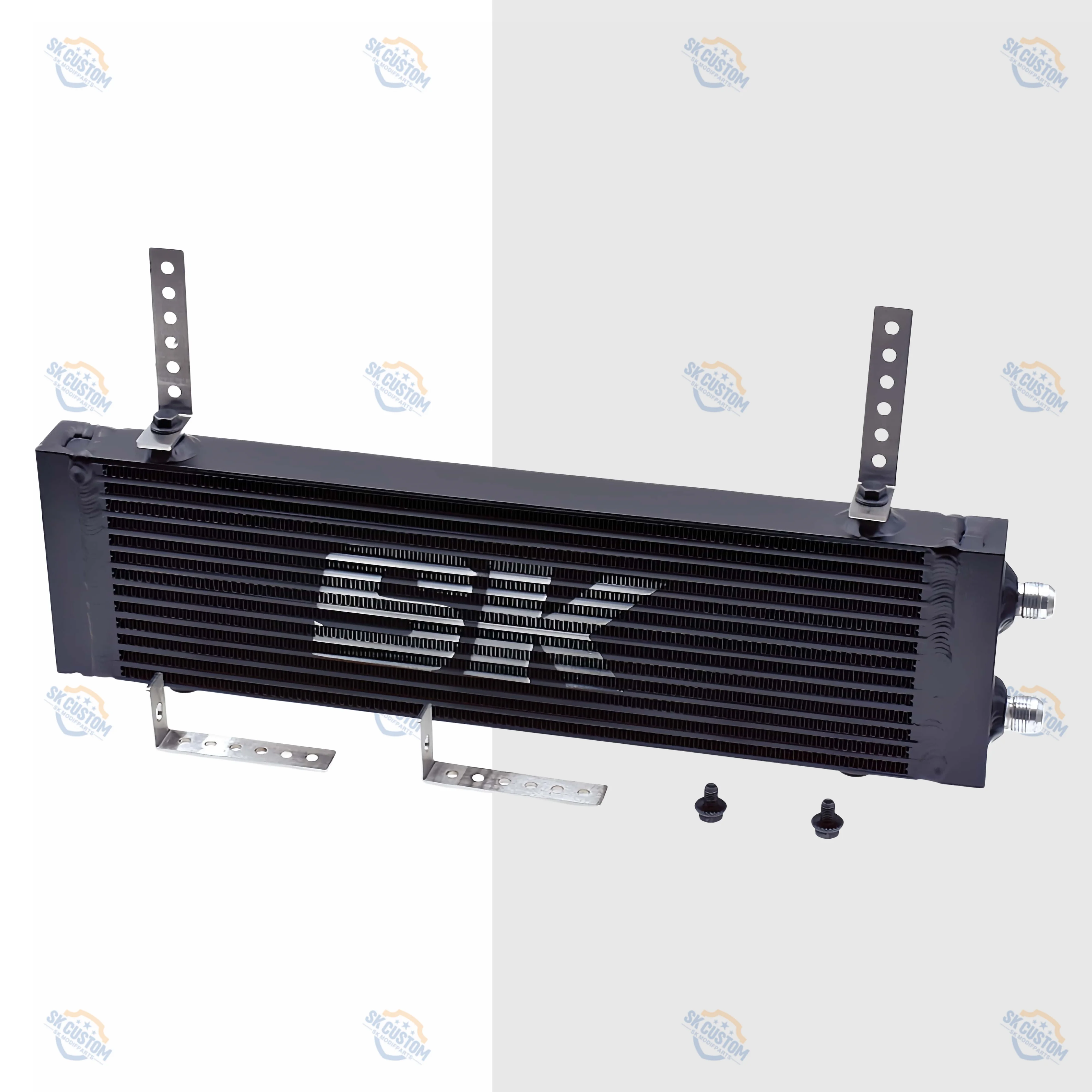 SK CUSTOM Aluminum Alloy Oil Cooler General Motors Modified Oil Cooler Plate Double Pass Side Outlet AN10 Parts Auto Parts