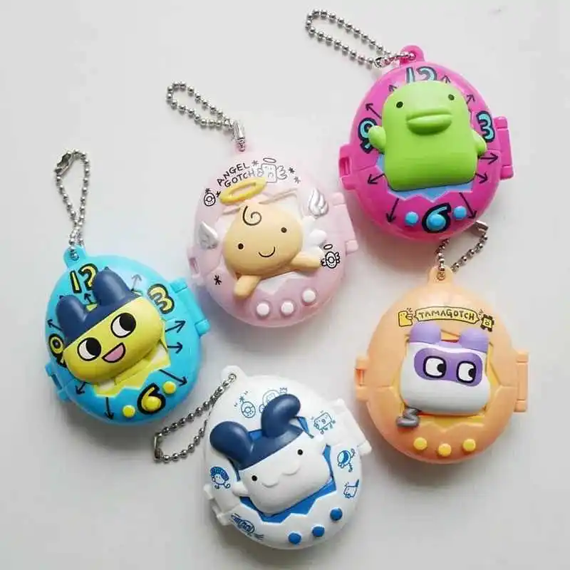 In Stock Bandai Tamagotchi Storage Box Charm Set P1 P2 Hanging Collecton Decorations Keychains Ornaments Model Toy Gifts