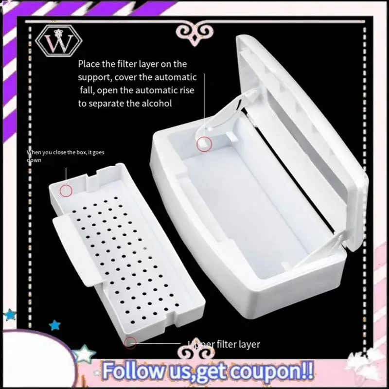 قسط 2 قطعة أداة مانيكير صندوق تعقيم صحية المحمولة الكحول تطهير تصفية تنظيف صندوق تنظيف