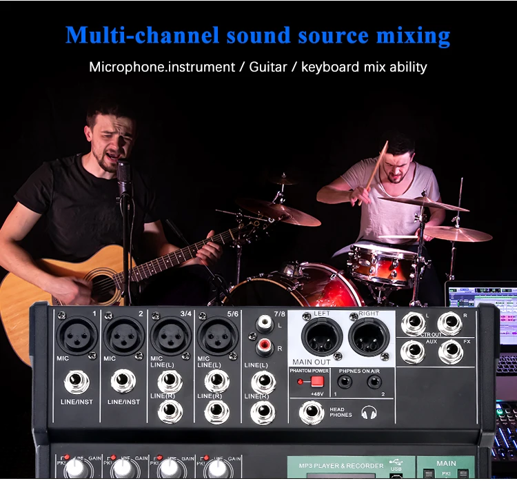 Voxfull MAR800 Professional Public Address System Max Power Recording Stereo Audio Mixer Mixing Console