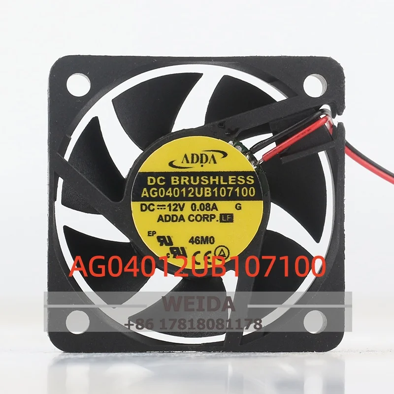 

Original ADDA 5V 24V 48V 4010 40X40X10MM 4CM Two-wire silent chassis power supply AG04012UB107100 Cooling fan DC 12V 0.08A