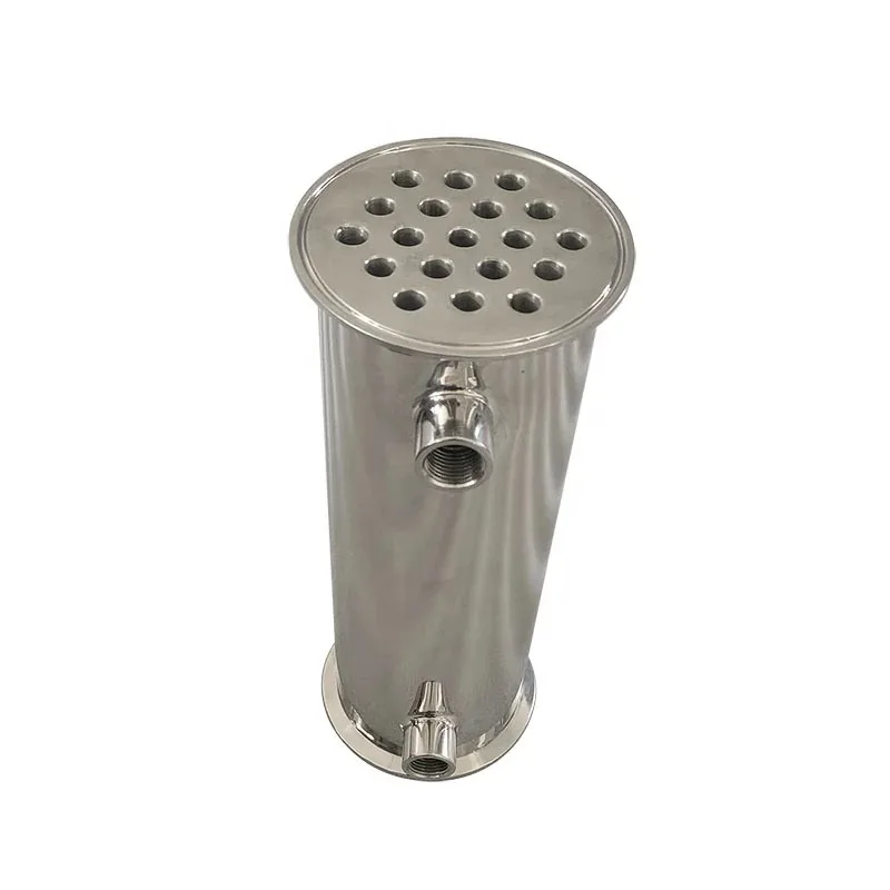 for Cooling or Heating Fluids Sanitary Triclamp Jacketed Condenser Tube in Shell