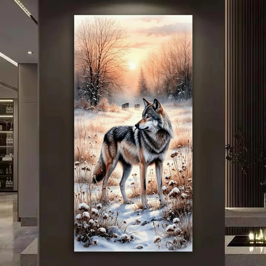 Diy Diamond Embroidery Mosaic Wolf Large Size Diamond Art Painting Wild Animals Full Drill Jewelry Cross Stitch Kits Wall Decor