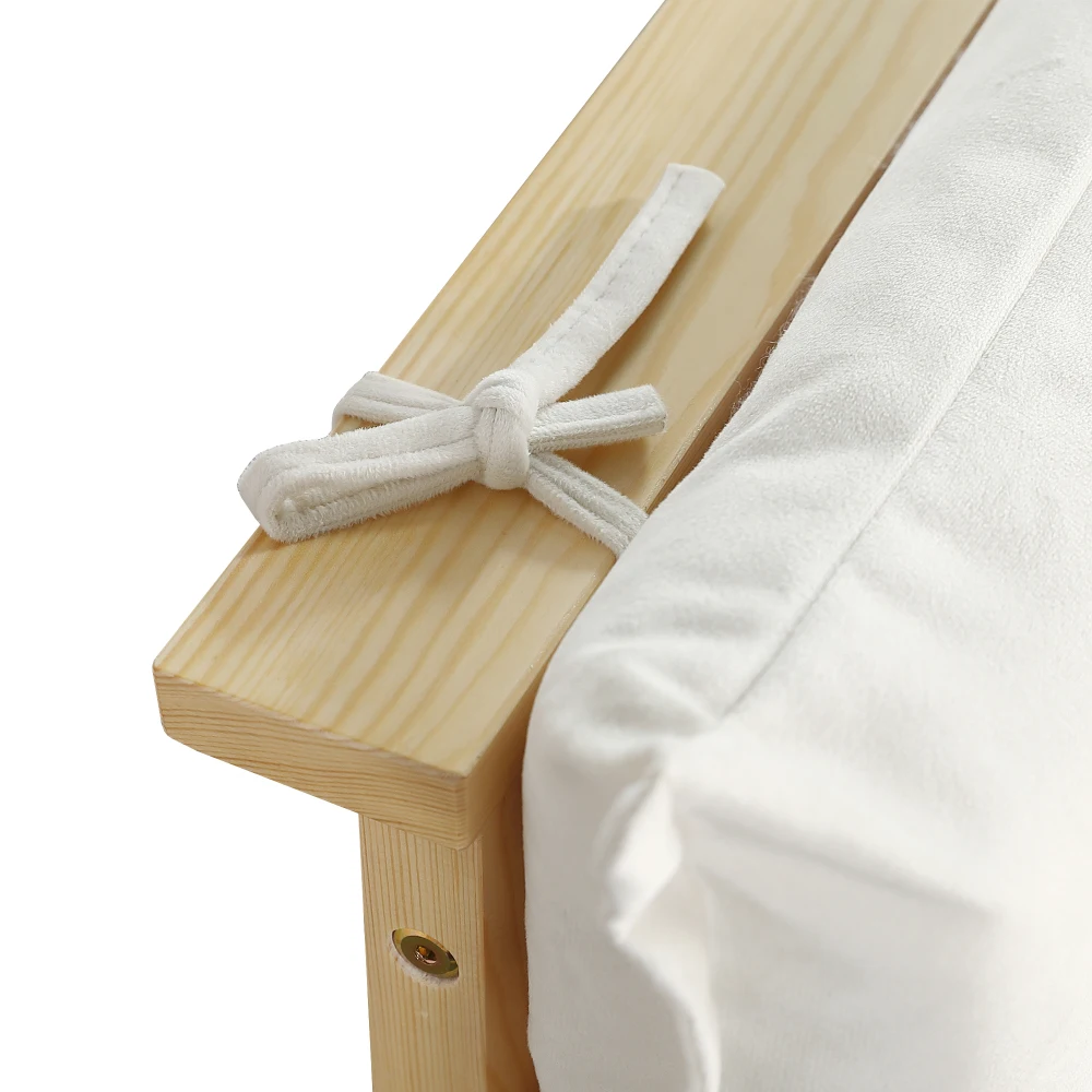 PINGGO Samtbezogenes Einzelbett für Kinder, weiche Rückenlehne, stabiler Rahmen, 90 x 200 cm, Bettgestell aus Kiefernholz, Schaumstoff und Sperrholz, ohne Matratze – Detail 22