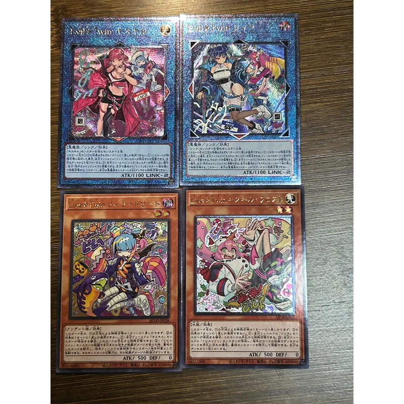 4Pcs/ Yu-Gi-Oh! Homemade Flash Card Bronzing Rare Collection Card Anime Evil Twin Cartoon Board Game Toys Christmas Gifts