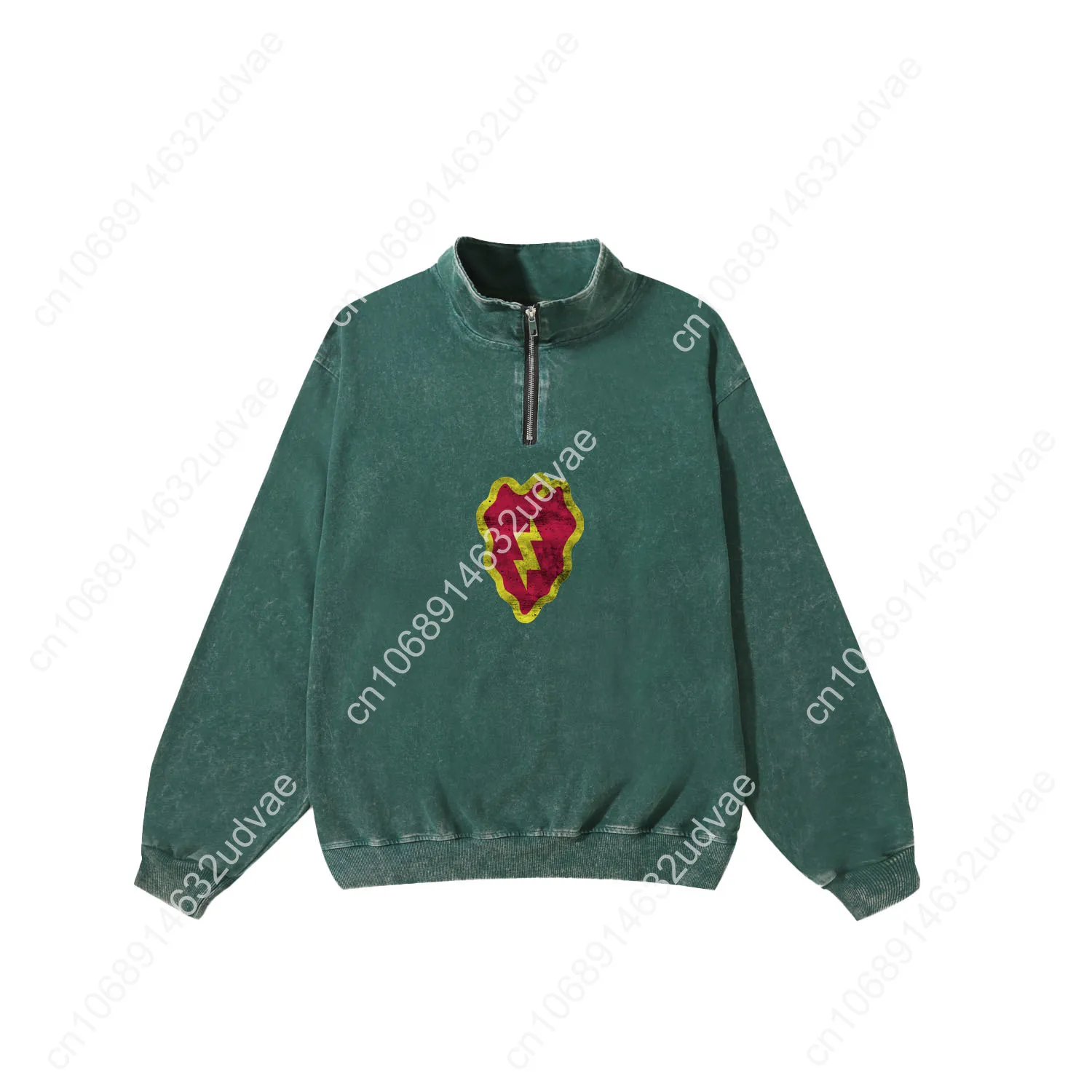 Felpa retrò 25th Infantry Division Uomo Donna Adolescente Pullover vintage Mezza cerniera Sudore Top su misura Maglietta a maniche