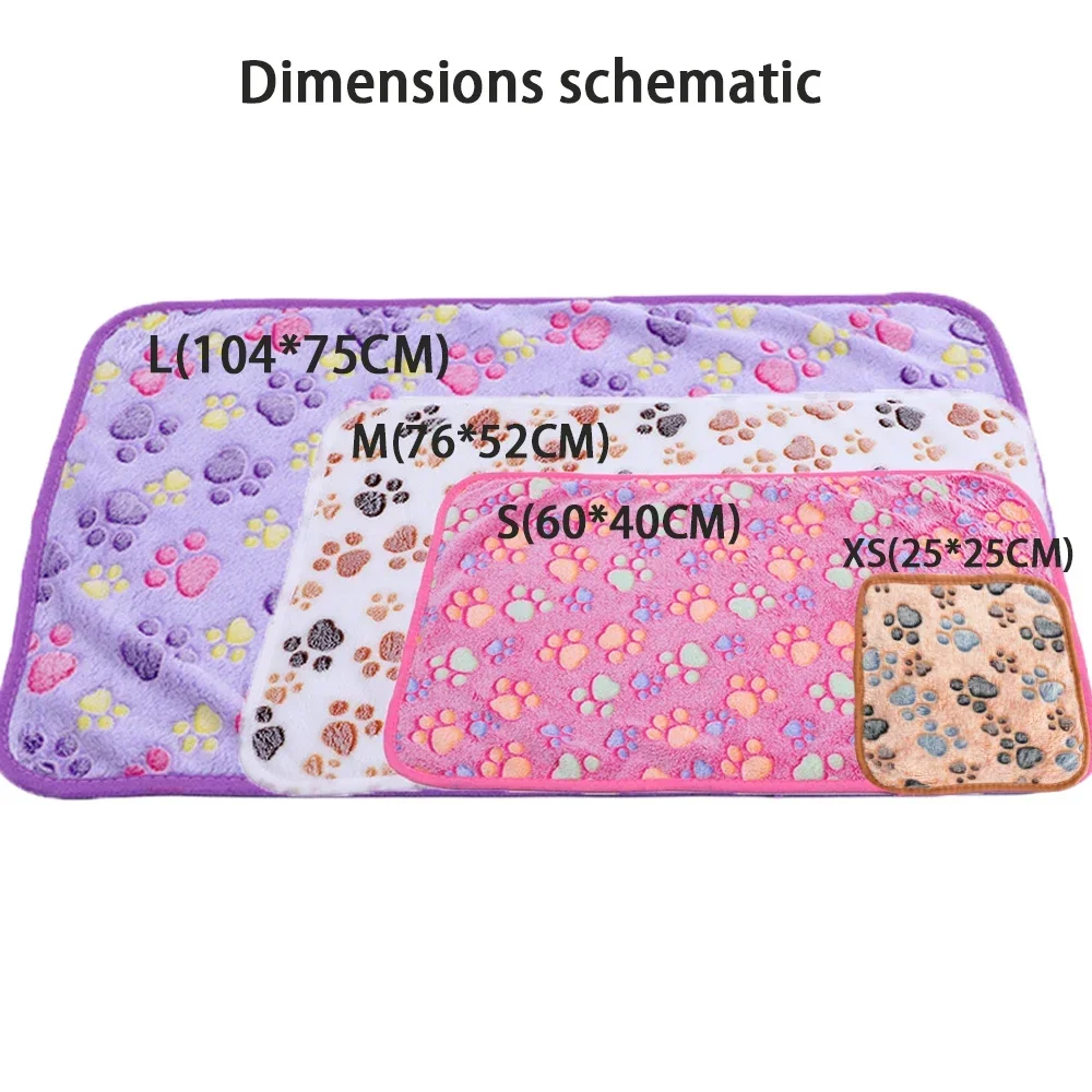 Pet Blanket Soft and Fluffy Cute Cartoon Pattern Pet Mat Warm Comfortable Blanket for Cat and Dogs High Quality Pet Supplies