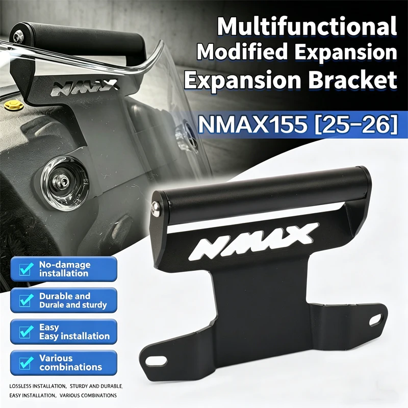 

Fit For YAMAHA NMAX155 NMAX 155 N-MAX 155 2025 2026 Motorcycle SMART Phone GPS Navigation Plate Bracket Handlebar Adapt Holder