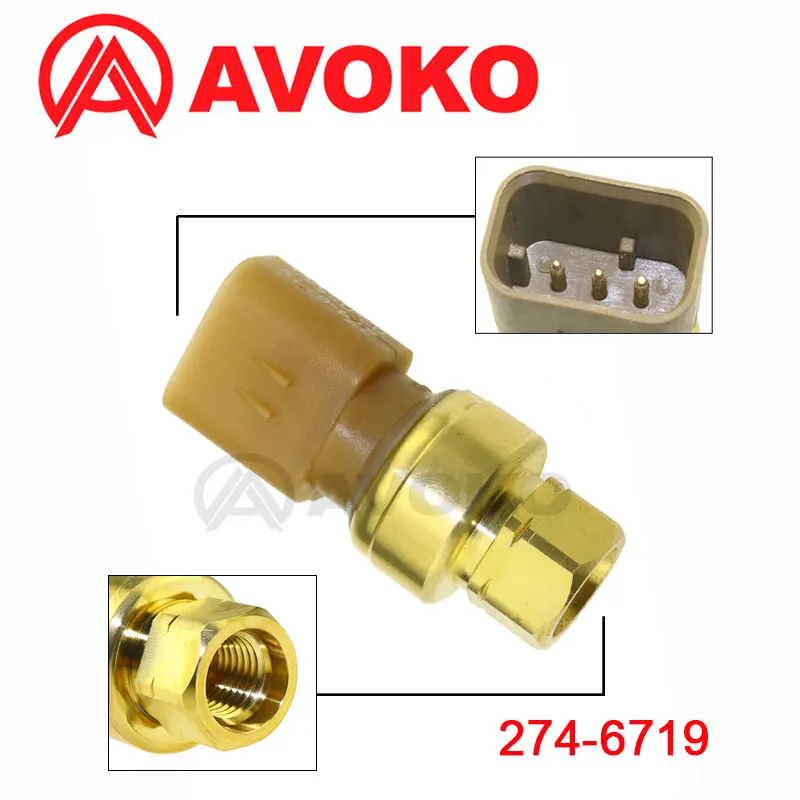 274-6719 1135kPa Brass Pressure Sensor For Caterpillar Cat M325D MH M325D L MH 3512B 3512C 3516B C13 C15 3516C 3516B 3512C C9