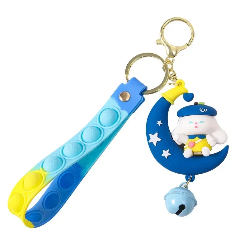 2025 Minso High-end small gifts: cartoon moon, rabbit keychains, car pendants, cute bags, keychains, and exquisite pendants