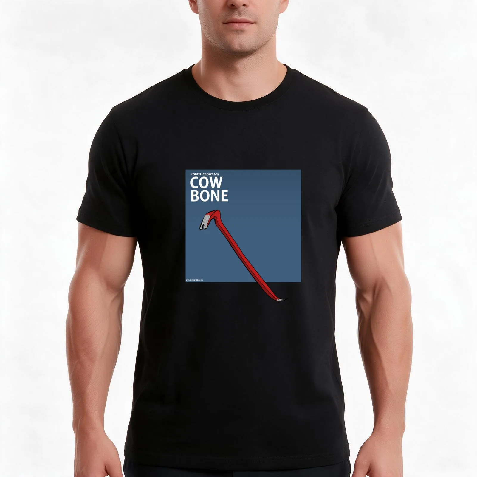 Literal Danish Cow Bone. The Danish name for Crowbars T-Shirt, Summer Casual Cotton Tee, Oversized Streetwear Tops, 100% Cotton