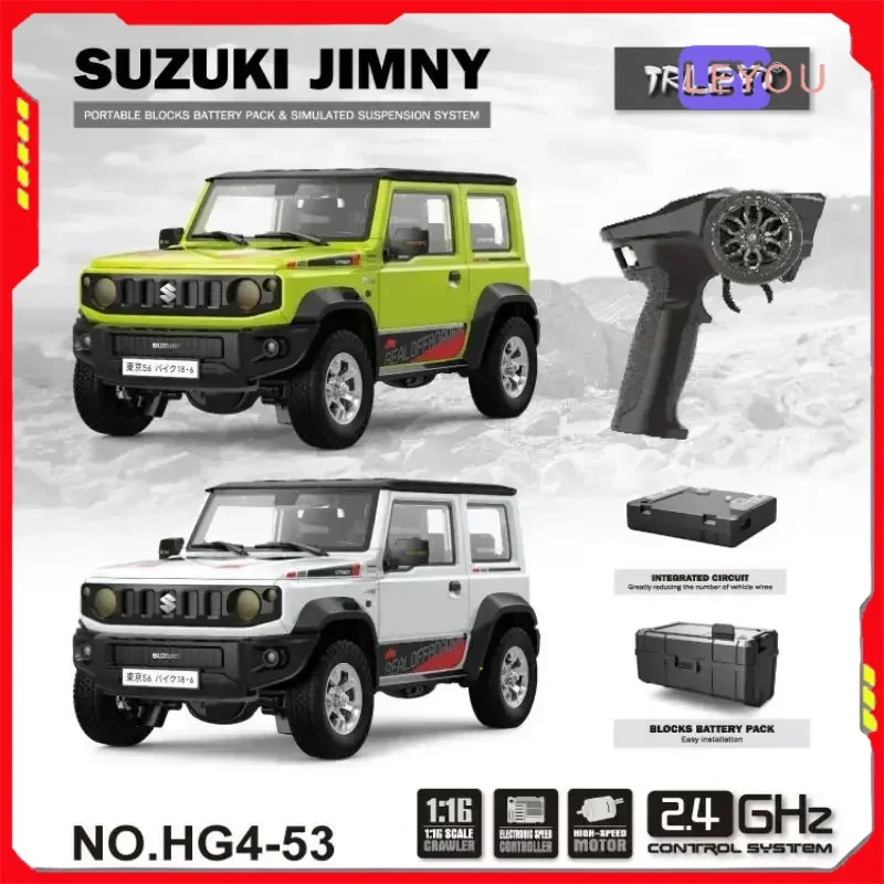 

Hengguan 1/16 Jimny Hg4-53 Simulated Car Lights And Horn Smoke Rc Car Full Scale Off Road Remote Control Toy Boy Gift