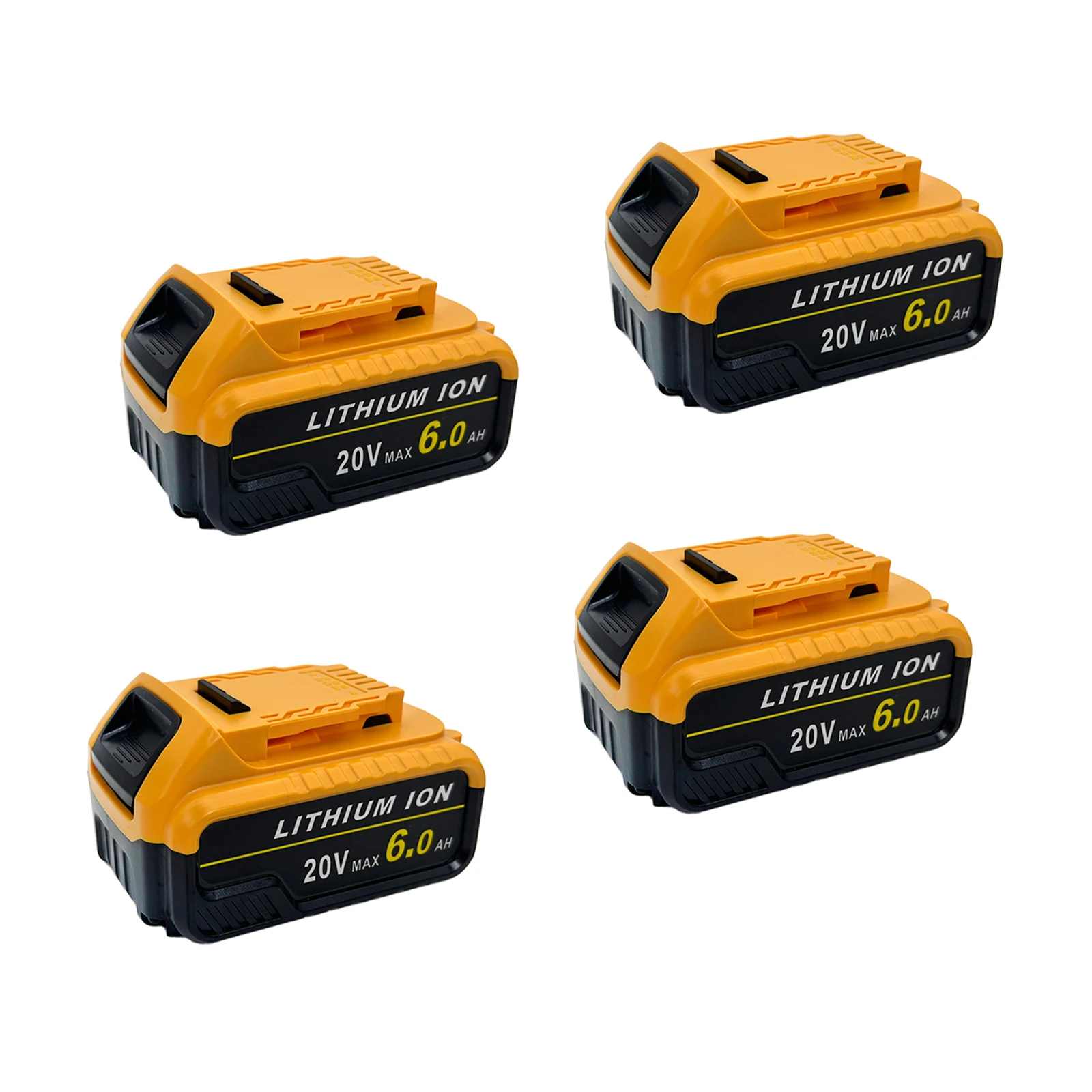 

4 Packs Upgraded 6000 mAh DCB205 Li-Ion Battery Replacement for DeWALT 20V MAX Battery, for DeWALT Series Cordless Power Tools