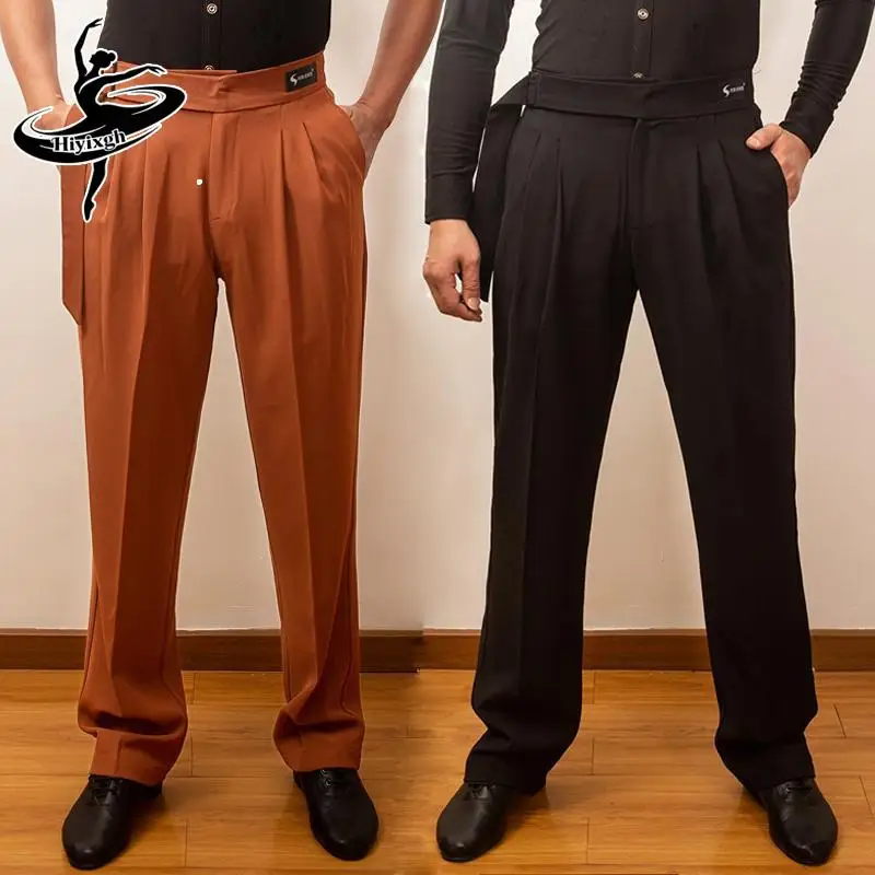 Men frenum Latin Dance Pants Ballroom Dance Clothes Cha Cha Rumba Salsa Dancing Trousers Male Practice Clothes Waltz Tango Wear view 2