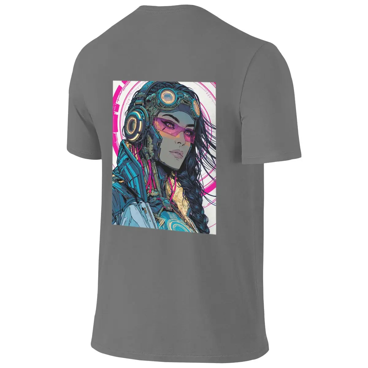 InnovatorSoft Reversible T-shirt Japanese Style City Boy Simple Prints Short Sleeve