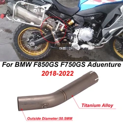 Titanium Alloy For BMW F750GS F850GS ADV Adventure F 750 GS F 850 GS 2018 - 2022 Motorcycle Exhaust Escape Muffler Mid Link Pipe