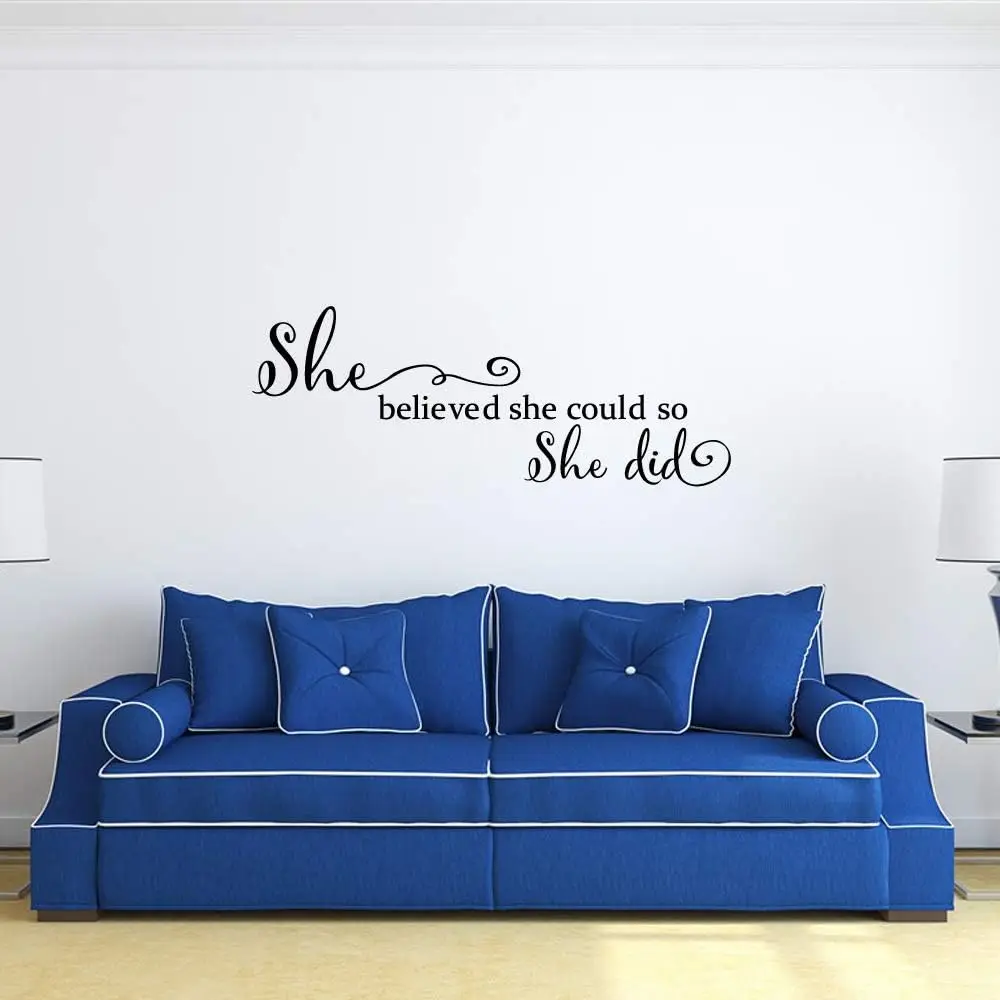 She believes she can do vinyl wall stickers with letters for girls, inspiring and positive children, and stickers for decoration