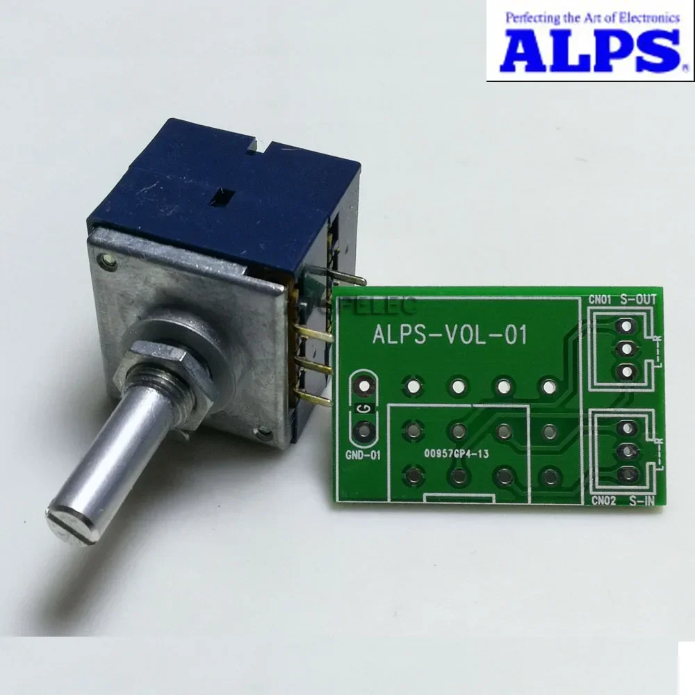 1pc Japan ALPS RK27 Stereo Volume Potentiometer 2-Channel Dual 10K/20K/50K/100K/250K/500K Slotted Shaft + PCB