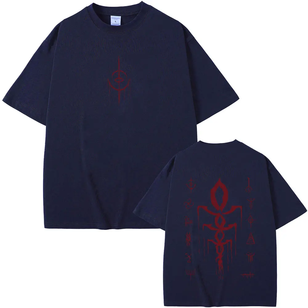 Game Bloodborne Logo Print T-shirt Horror Hunter Merch T-shirts Men Women Casual Vintage Oversized T Shirts Streetwear Fans Gift view 3