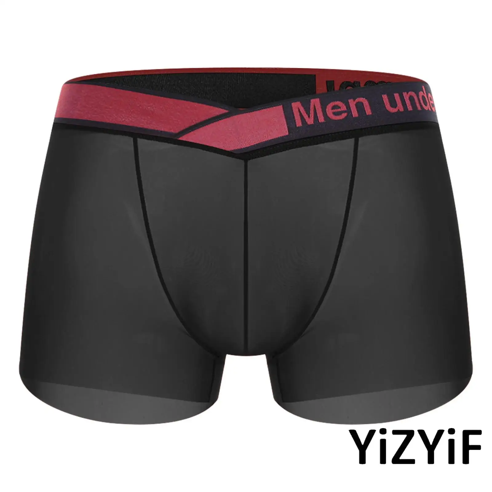 

Soft Sport Boxer Shorts for Mens Contrast Trim And Low Rise Design Underwear Breathable Daily Comfort Panties for Poolside Wear