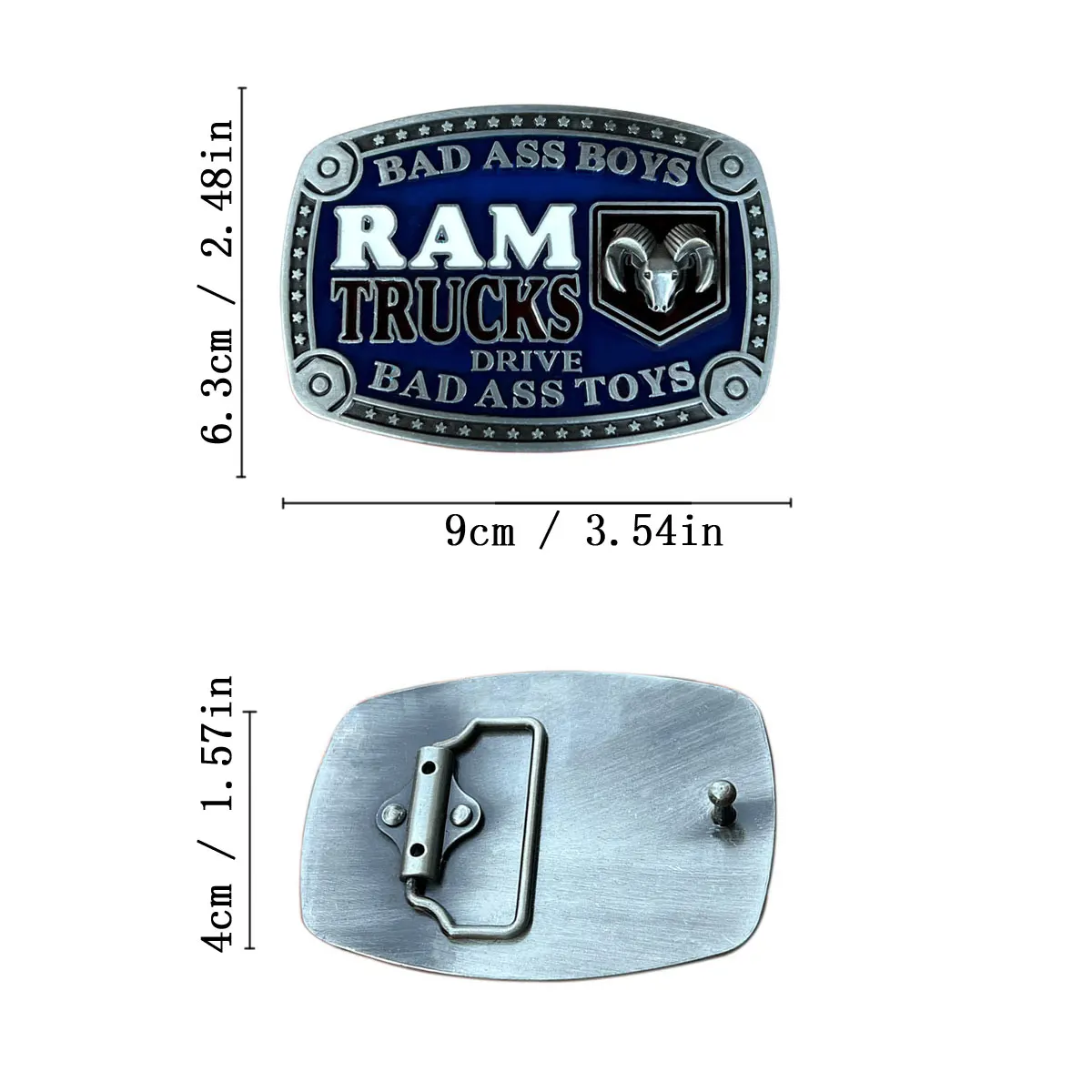 Image 3: Boucle de ceinture de style dessin animé en gros - Boucle de ceinture rétro style western cowboy gaufrée pour hommes