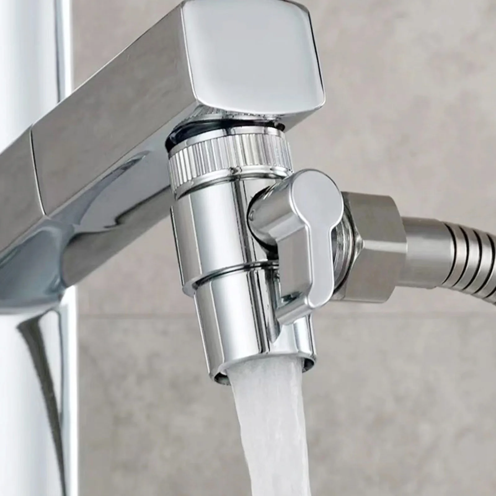 Chrome 3-Way Sink Faucet Upgrade Existing Faucet Setup Brass Faucet Accessory Dual Outlet Valve Flexible Connections