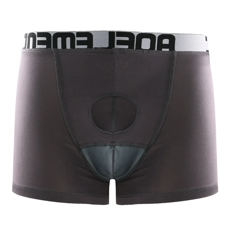 Men Boxers U Convex Breathable Solid Color Lengthen Bulge Pouch Elephant Nose eB
