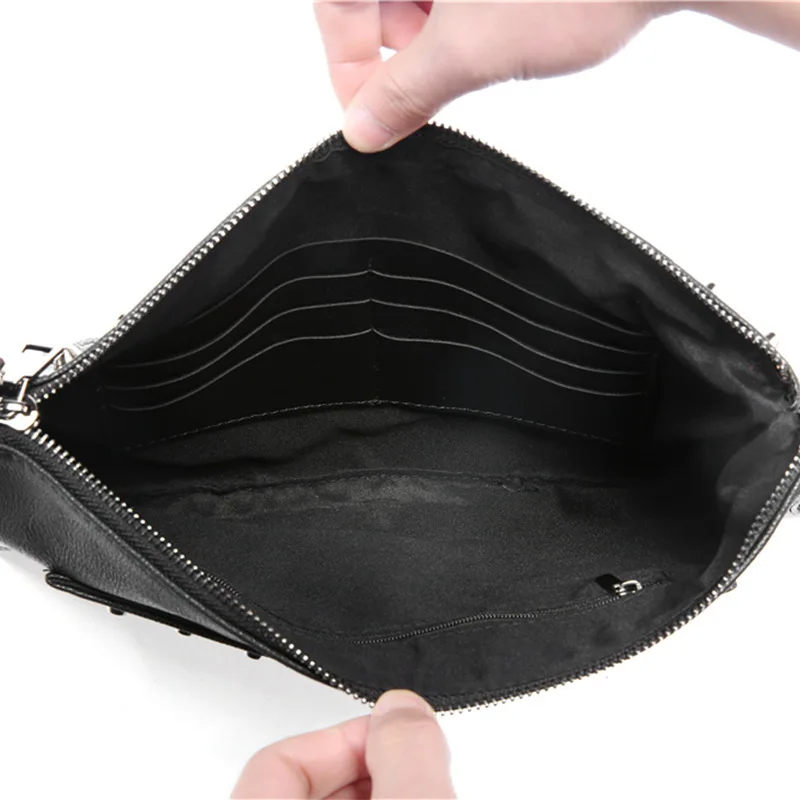 3D Schädel Niet Herren Kupplungen Mode Clutch Bag Street Style Hülle Tasche Schädel Clutch Handtasche Geldbörse Hohe Kapazität Brieftasche Tasche