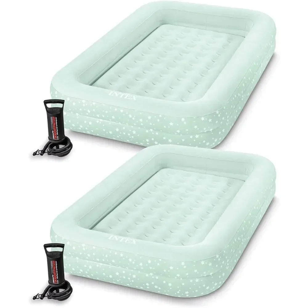 

Air Mattress, Inflatable Bed Set with Raised Sides, Hand Pump, and Carrying Bag, Air Bed