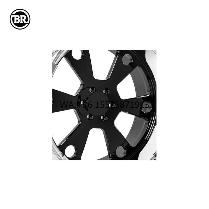 

Custom Matte Black Polishing 18-26 Inch Racing Car Wheels Deep Dish Forged 5*130 Rims with Polished Lip