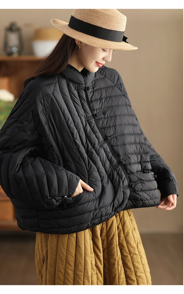 Schinteon Women Ultralight White Duck Down Jacket Over Size Loose Casual Autumn Winter Outwear Vintage Coat 2026 New