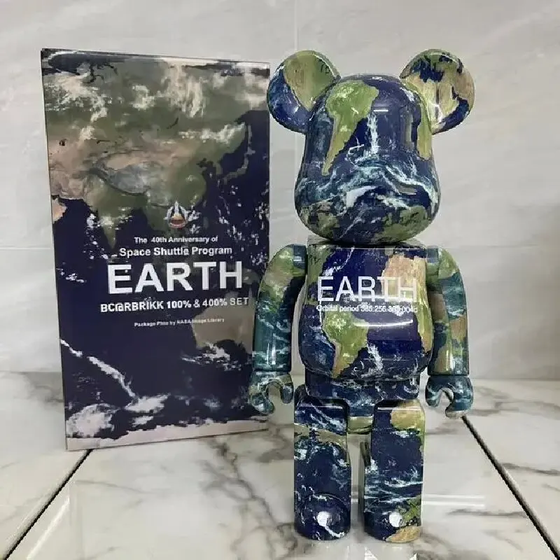 Figure d\'azione e giocattolo Bearbrick, collezione limitata Moon Mars Earth, accessori moda, giocattoli Medicom, 28cm, nuovo, 400%