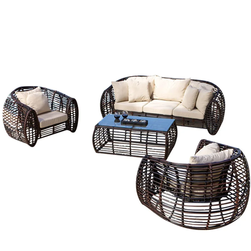 

Outdoor sofa balcony courtyard rattan sofa coffee table combination set