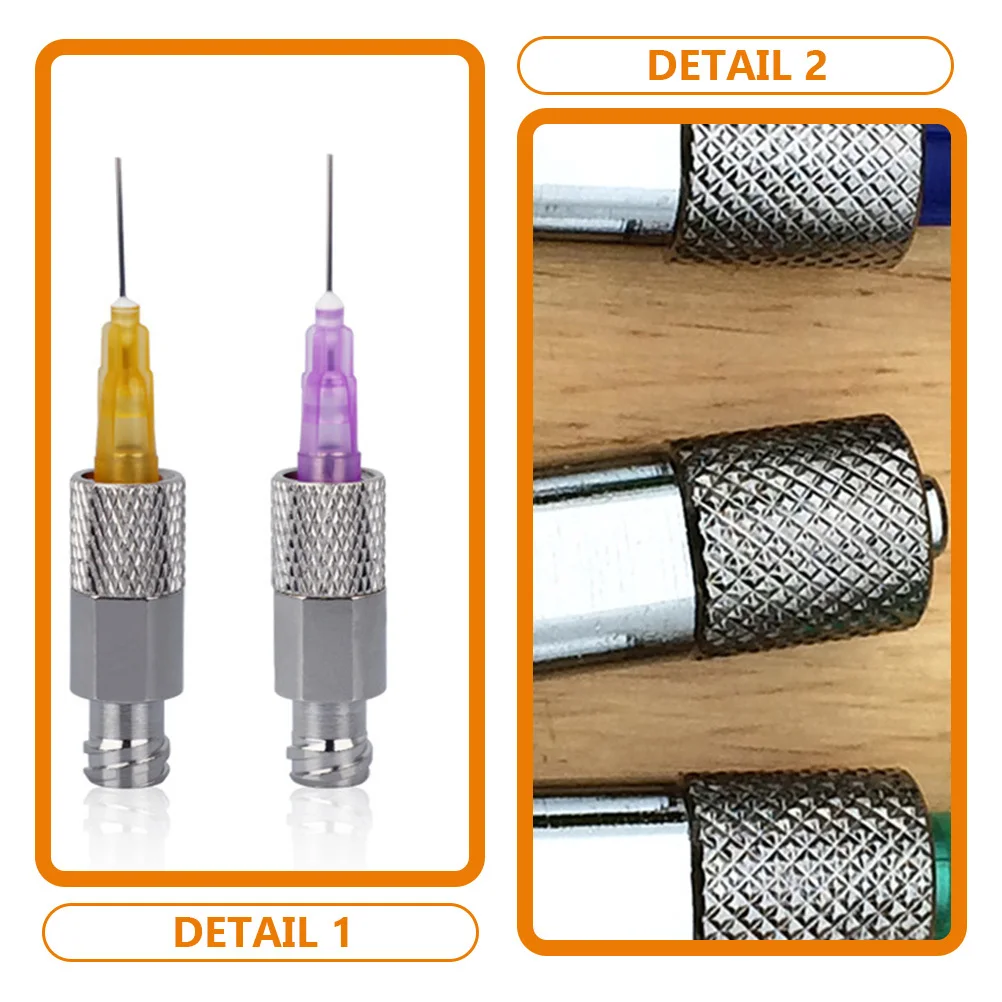 Adaptateur de seringue en métal, connecteur Luer Lock extensible pour la distribution industrielle, distributeur réutilisable, outil à aiguille, foret, 2 pièces