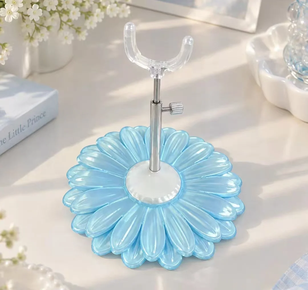 BJD Doll Display Stand Adjustable 1/8 1/12 OB11 Doll Flower Stylish Shimmering Silk-Textured Display Stand Desktop Decorative
