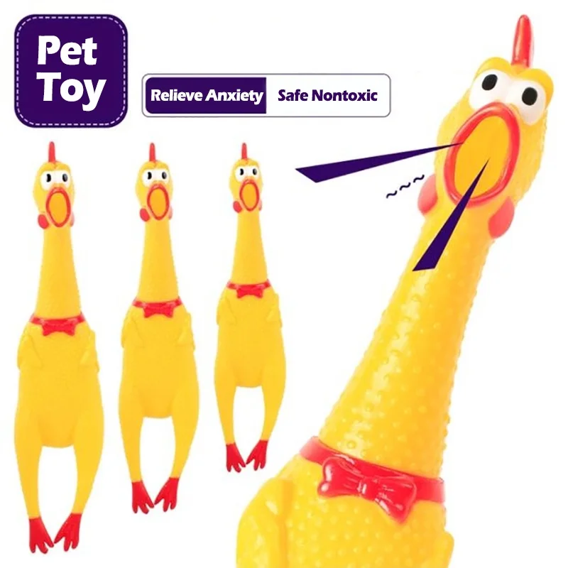 Interactive Squeaky Dog Toy For Aggressive Chewers Large Small Dogs Durable Indestructible Dog Toys Squeeze Screaming Chicken