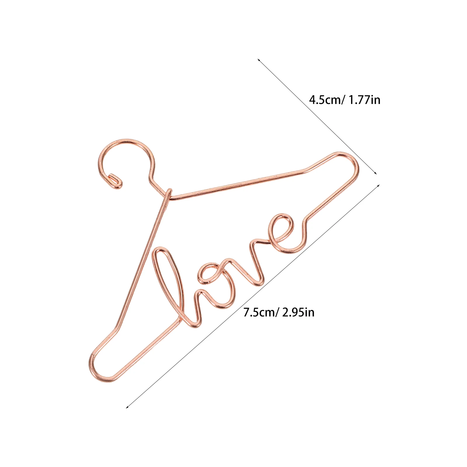 15 Piezas de Mini Perchas con Diseño de Carta de Amor para Organizar Accesorios de Casa de Muñecas, Perchas de Ropa en Miniatura, Decoración de Habitación Infantil