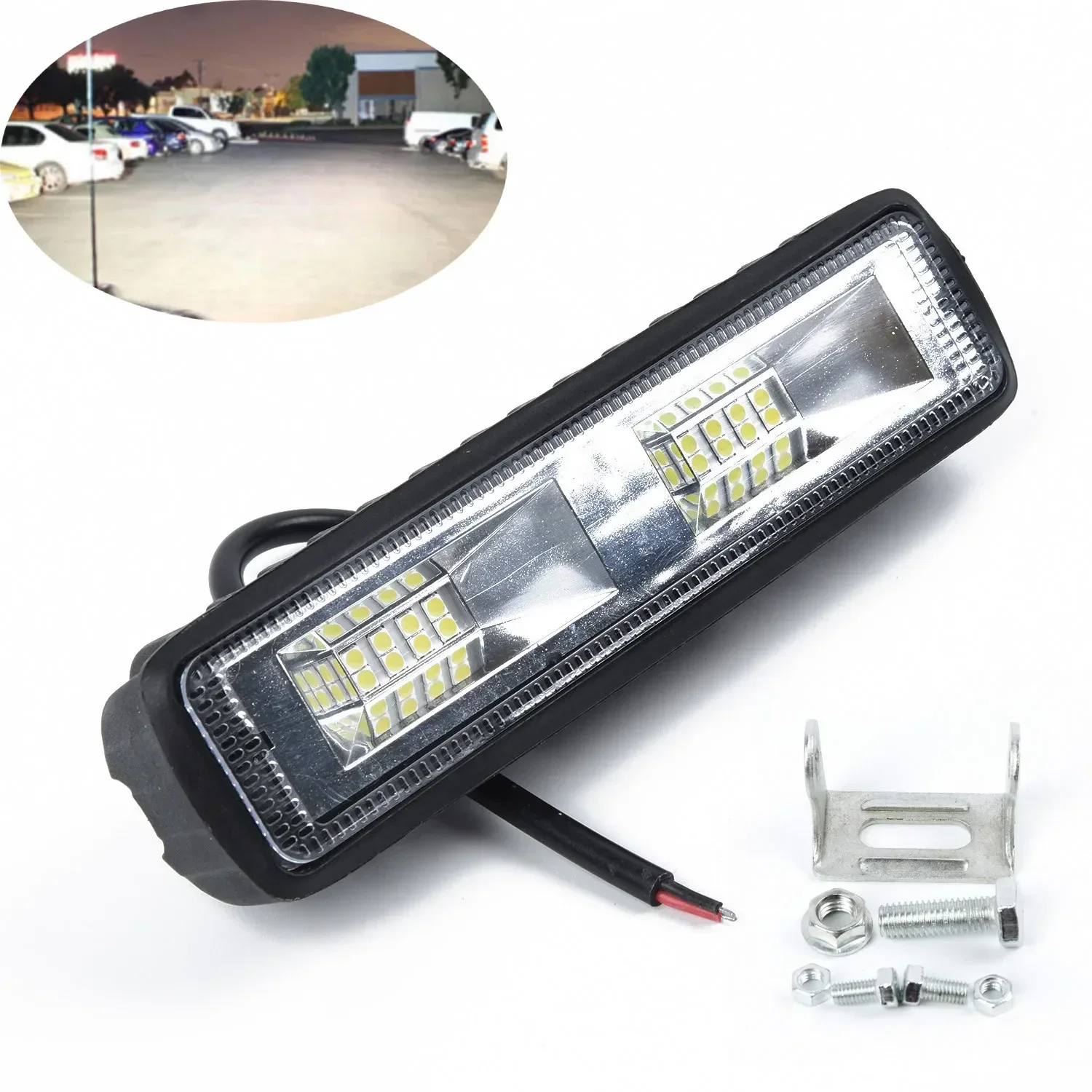 Car Light Assembly 16 Led Fog Lights Off Road 18W 16 LED 6000K Car SUV Flood Beam Work Light Driving Fog Lamp Bar