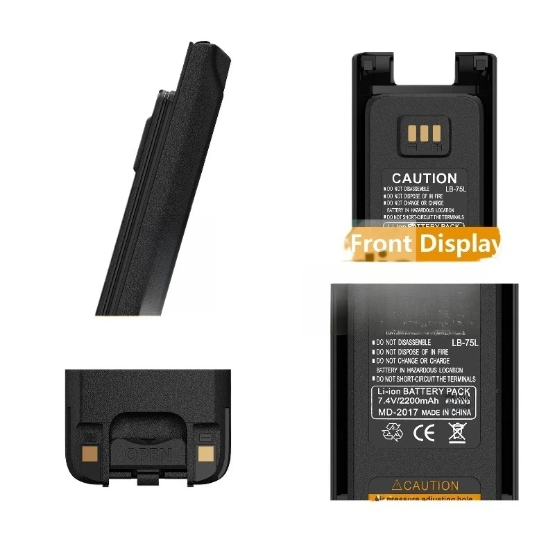 New 7.4V 2200mAh LB-75L Walkie Talkie Battery Pack RT82 Battery Replacement Rechargeable For MD-2017 V-2017 Ham Radio Accessory