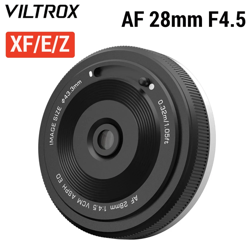 VILTROX AF 28mm F4.5 Autofocus Full Frame Lens Retro Ultra-thin For Fuji XF Nikon Z Sony E Mount A7C A6400 A6700 ZV-E10 A7M5