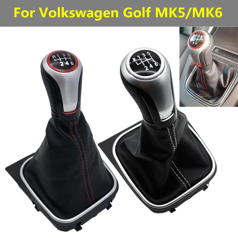 Car Accessories Manual 5/6 Speed Gear Shift Knob Gaiter Boot Cover For Volkswagen Golf 5/6 MK5/MK6 Scirocco(2009) Octavia(2006)