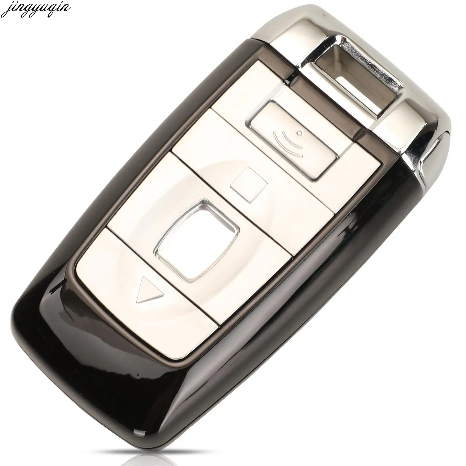 Jingyuqin Remote Car Key Case Shell For Rolls-Royce Cullinan Dawn Ghost Phantom Wraith 4 Buttons Smart Fob