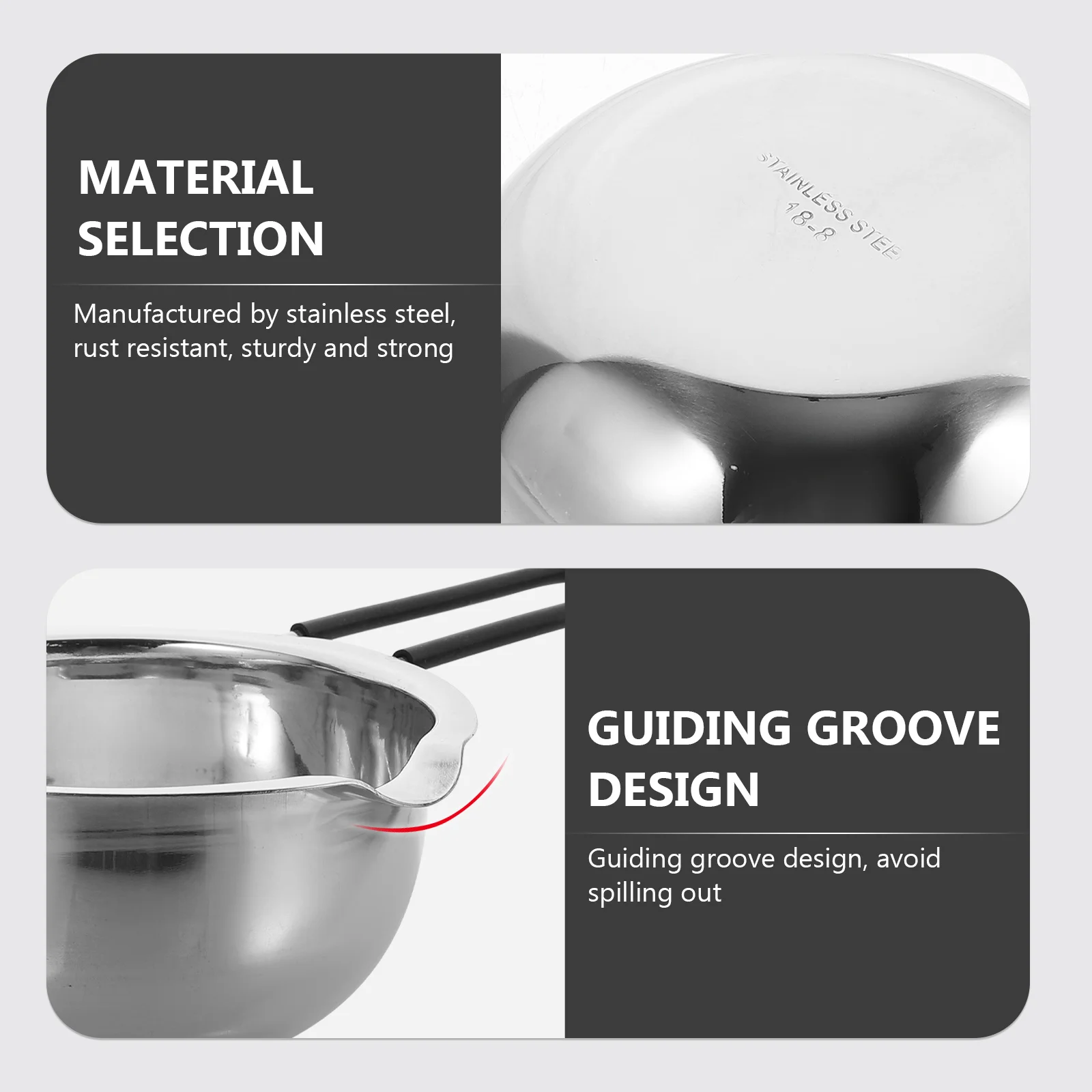 

Stainless Steel Chocolate Melting Pot 304 Double Boiler For Butter Cheese Caramel Baking Milk Warmer Rust Resistant Dual Spouts